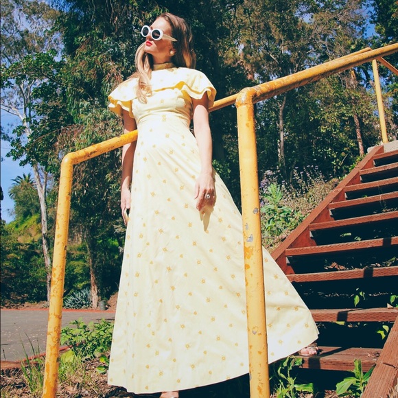 Vintage Maxi Yellow Dress - Picture 2 of 4